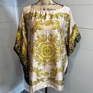 Baroque Style Short Kaftan Tunic Top - Free Size